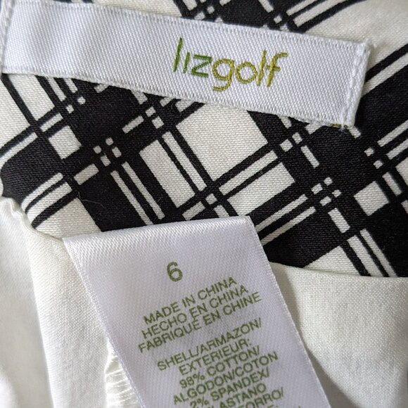 LizGolf - White / Black Pleated Golf Skort - Size 6 - Picture 8 of 8